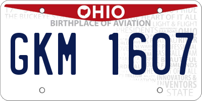 OH license plate GKM1607