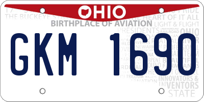 OH license plate GKM1690