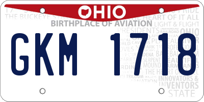 OH license plate GKM1718