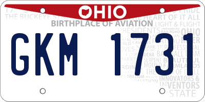OH license plate GKM1731