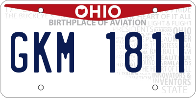 OH license plate GKM1811