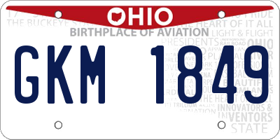 OH license plate GKM1849