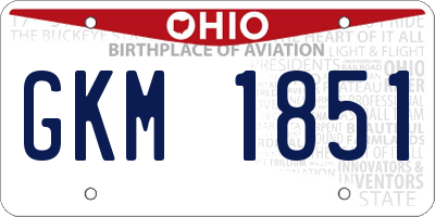 OH license plate GKM1851