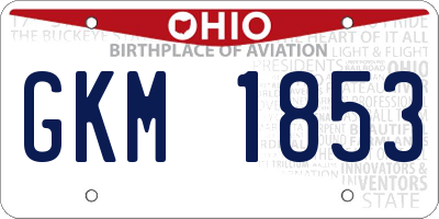 OH license plate GKM1853