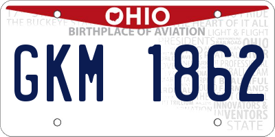 OH license plate GKM1862