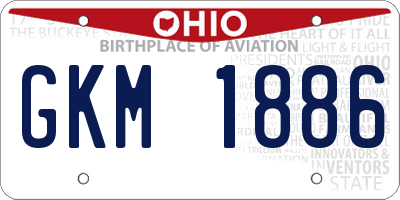 OH license plate GKM1886