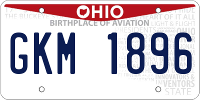 OH license plate GKM1896