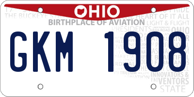 OH license plate GKM1908