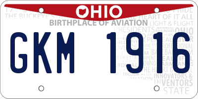 OH license plate GKM1916
