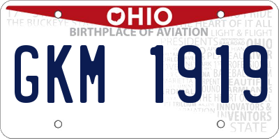 OH license plate GKM1919