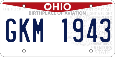 OH license plate GKM1943