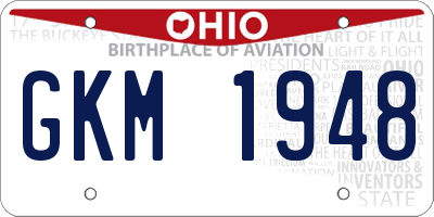 OH license plate GKM1948