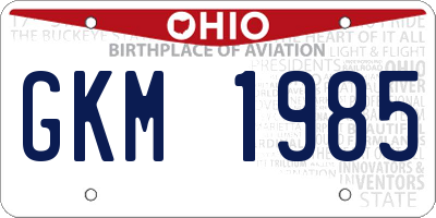 OH license plate GKM1985