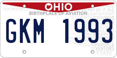 OH license plate GKM1993