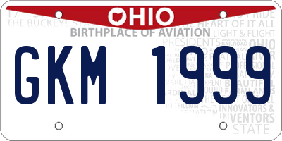 OH license plate GKM1999