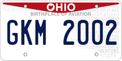 OH license plate GKM2002
