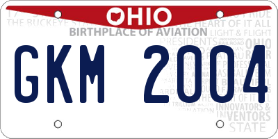 OH license plate GKM2004