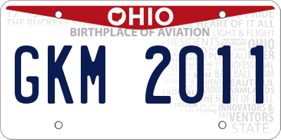 OH license plate GKM2011