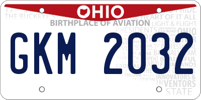 OH license plate GKM2032