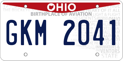 OH license plate GKM2041