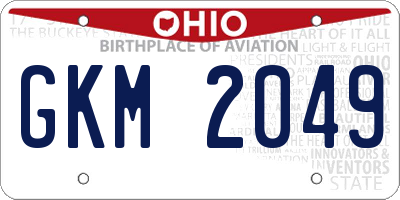 OH license plate GKM2049
