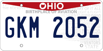 OH license plate GKM2052