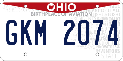 OH license plate GKM2074
