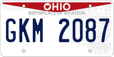 OH license plate GKM2087