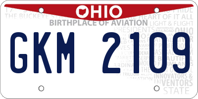 OH license plate GKM2109