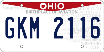 OH license plate GKM2116