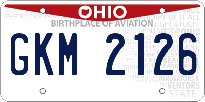 OH license plate GKM2126
