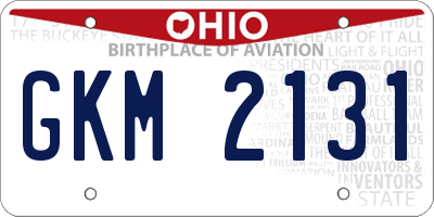OH license plate GKM2131