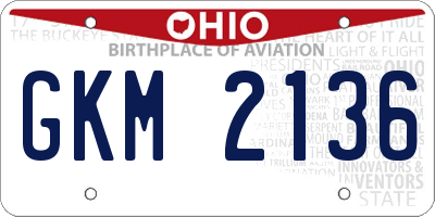 OH license plate GKM2136