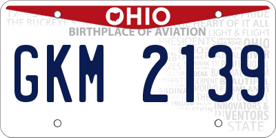 OH license plate GKM2139