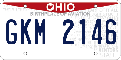 OH license plate GKM2146