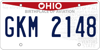 OH license plate GKM2148