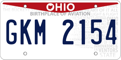 OH license plate GKM2154