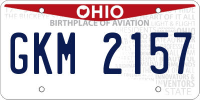 OH license plate GKM2157