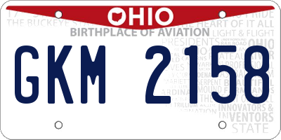 OH license plate GKM2158
