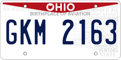 OH license plate GKM2163