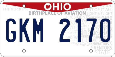 OH license plate GKM2170