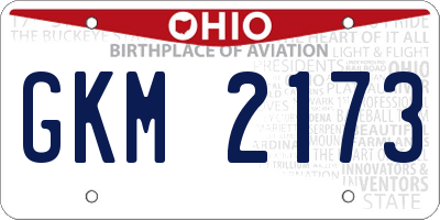 OH license plate GKM2173
