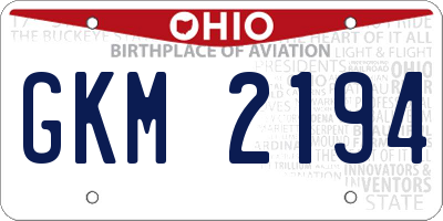OH license plate GKM2194
