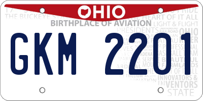 OH license plate GKM2201
