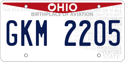 OH license plate GKM2205