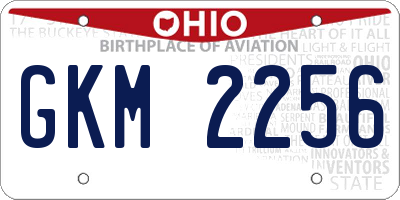 OH license plate GKM2256