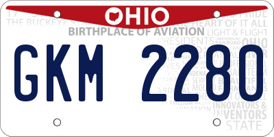 OH license plate GKM2280