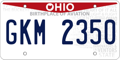 OH license plate GKM2350