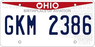 OH license plate GKM2386