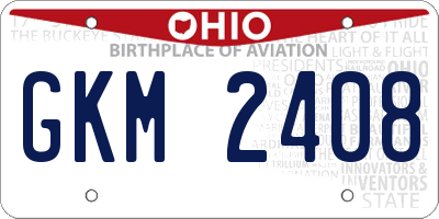 OH license plate GKM2408